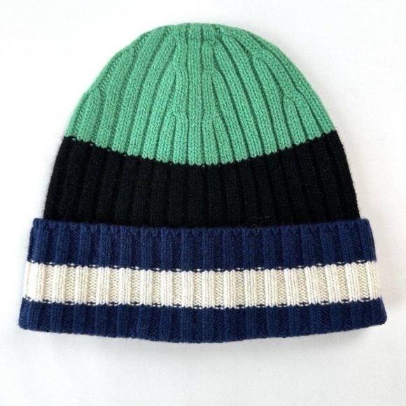 Everlane Cashmere Beanie hat Striped Unisex NEW with tag